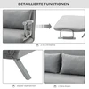 Koduva Miegamoji sofa, dvivietė sofa, svečių lova, šviesiai pilka, 2 pagalvėlės