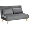 Koduva Miegamoji sofa, pilka, 130 x 78 x 79 cm, su 2 pagalvėmis