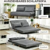 Koduva Miegamoji sofa, pilka, 130 x 78 x 79 cm, su 2 pagalvėmis