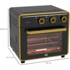 Elektrinė krosnelė Koduva Mini orkaitė, 20 l, 1400 W, juoda+auksinė