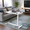 Songmics Mobilus reguliuojamo aukščio stalas su ratukais, baltas, 80 x 45 x 65-102 cm