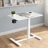 Songmics Mobilus reguliuojamo aukščio stalas su ratukais, baltas, 80 x 45 x 65-102 cm