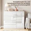 Koduva Modernus sideboardas, baltas blizgus, 5 stalčiai, 100 x 40 x 80 cm
