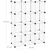 Songmics Modulinė 12 kubų lentyna, pusiau permatoma balta, 93 x 31 x 123 cm, plastikas