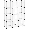Songmics Modulinė 12 kubų lentyna, pusiau permatoma balta, 93 x 31 x 123 cm, plastikas