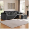 Koduva Modulinė kampinė sofa, 244 cm pločio, su didele dešine šezlongo dalimi, pilkai mėlyna