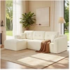 Koduva Modulinė kampinė sofa, 244 cm pločio, su šezlongu kairėje, kreminės baltos spalvos