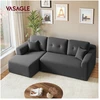 Koduva Modulinė kampinė sofa, 244 cm pločio, su kaire šezlongo dalimi, skalūno pilka