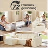 Koduva Modulinė kampinė sofa, 244 cm pločio, su šezlongu kairėje, kreminės baltos spalvos