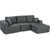 Koduva Modulinė kampinė sofa-lova, tamsiai pilka, 267 x 168 x 85 cm