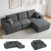Koduva Modulinė kampinė sofa-lova, tamsiai pilka, 267 x 168 x 85 cm