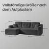 Koduva Modulinė kampinė sofa su kairiąja šezlongo dalimi, 244 cm pločio, pilka