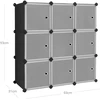 Koduva Modulinė plastikinė spinta su 9 kubais, 93 x 31 x 93 cm, juoda ir balta
