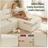 Koduva Modulinė sofa, 244 cm pločio, su didele dešiniąja šezlongo dalimi, kreminės baltos spalvos
