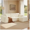 Koduva Modulinė sofa, 244 cm pločio, su didele dešiniąja šezlongo dalimi, kreminės baltos spalvos