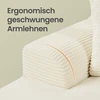 Koduva Modulinė sofa su kairiąja šezlongo dalimi, 244 cm pločio, balta, 150 x 244 x 73 cm