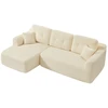 Koduva Modulinė sofa su kairiąja šezlongo dalimi, 244 cm pločio, balta, 150 x 244 x 73 cm