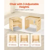 VEVOR Montessori nujunkymo stalo ir kėdės rinkinys, medinis, su lentele, reguliuojamo aukščio, 1-5 m., natūralaus medžio