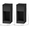 Songmics Naktinis staliukas, 2 vnt., siauras, su stalčiumi, lentyna, LED, USB, 30 x 25 x 59,5 cm