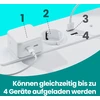 Koduva Naktinis staliukas su 3 stalčiais, 2 AC lizdais ir 2 USB-A jungtimis, baltas, 35,1 x 40,1 x 59,1 cm