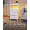 Songmics Naktinis staliukas su įkrovimo stotele ir LED apšvietimu, 30 x 39,6 x 75,9 cm, baltas