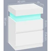 Songmics Naktinis staliukas su įkrovimo stotele ir LED apšvietimu, baltas, 35 x 40 x 55 cm