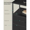 Songmics Naktinis staliukas su įkrovimo stotele ir LED apšvietimu, 30 x 39,6 x 60,4 cm, juodas