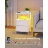 Koduva Naktinis staliukas su įkrovimo stotele ir LED apšvietimu, 30 x 39,6 x 60,4 cm, baltas