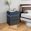 Koduva Naktinis staliukas su LED apšvietimu, 3 stalčiais, juodas medžio rašto, 35,1 x 40,1 x 55,1 cm