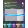 Koduva Naktinis staliukas su LED apšvietimu, baltas, 33,5 x 40 x 55 cm, 3 stalčiai