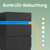Koduva Naktinis staliukas su LED apšvietimu, 3 stalčiais, juodas medžio rašto, 35,1 x 40,1 x 55,1 cm