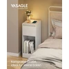 Koduva Naktinis staliukas su LED apšvietimu, USB jungtimis, stalčiumi, 30 x 25 x 59,5 cm, baltas