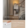 Koduva Naktinis staliukas su LED apšvietimu, USB jungtimis, stalčiumi, 30 x 25 x 59,5 cm, baltas