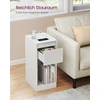 Koduva Naktinis staliukas su LED apšvietimu, USB jungtimis, stalčiumi, 30 x 25 x 59,5 cm, baltas