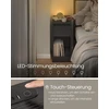 Koduva Naktinis staliukas su LED apšvietimu, USB jungtimis ir stalčiumi, 30 x 25 x 59,5 cm, juodas