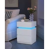 Koduva Naktinis staliukas su LED apšvietimu, baltas, 33,5 x 40 x 55 cm, 3 stalčiai