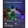 Koduva Naktinis staliukas su LED apšvietimu, 3 stalčiai, juodas su medžio raštu, 35 x 40 x 55 cm