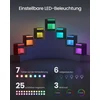 Songmics Naktinis staliukas su LED apšvietimu, pelenų juodos spalvos, 35 x 40 x 55 cm