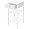Songmics Naktinis staliukas su stalčiumi ir 2 lentynomis, 35,1 x 35,1 x 70,1 cm, baltas
