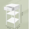Songmics Naktinis staliukas su stalčiumi ir 2 lentynomis, 35,1 x 35,1 x 70,1 cm, baltas