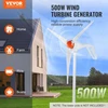 VEVOR Namų vėjo turbina 500 W, 12 V, 3 menčių, su anemometru ir MPPT valdikliu, 120 x 120 x 68 cm