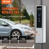 VEVOR Nešiojama elektromobilio įkrovimo stotelė Type 2, 32A, 7.36 kW/22 kW, su 7.5 m kabeliu