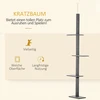 Koduva Nuo grindų iki lubų siekiantis kačių draskymo stulpas, pilkas, 228-260 cm