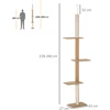 Koduva Nuo grindų iki lubų tvirtinamas kačių draskymo stulpas, 228-260 cm, khaki