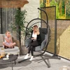 Koduva Pakabinama kėdė Egg Chair, su pagalvėle, pilka, 120 x 106 x 188 cm