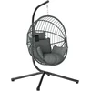 Koduva Pakabinama kėdė Egg Chair, su pagalvėle, pilka, 120 x 106 x 188 cm