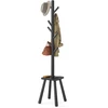 Koduva Pastatoma drabužių kabykla su 8 kabliukais ir lentynėle, 33,6 x 33,6 x 175,8 cm, juoda