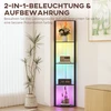 Koduva Pastatoma lempa su lentynomis, juoda, MDF, 42 x 29,5 x 163 cm