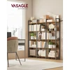 Songmics Pastatoma lentyna su 5 atviromis lentynomis, 24 x 128 x 154,1 cm, ruda/juoda