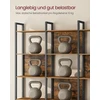 Songmics Pastatoma lentyna su 5 atviromis lentynomis, 24 x 128 x 154,1 cm, ruda/juoda